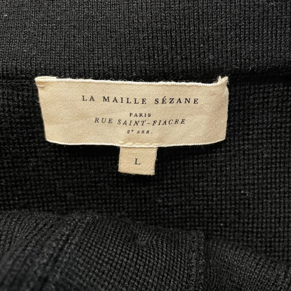 Last Call! EUC Sézane Louisa 100% Merino Wool Mini Skirt Black Large - Picture 6 of 8